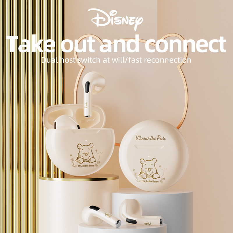 100% Original Disney F9 Bluetooth Earphone Wireless Earbuds TWS Bluetooth 5.2 Sport Gaming Bluetooth Headphones with Mic