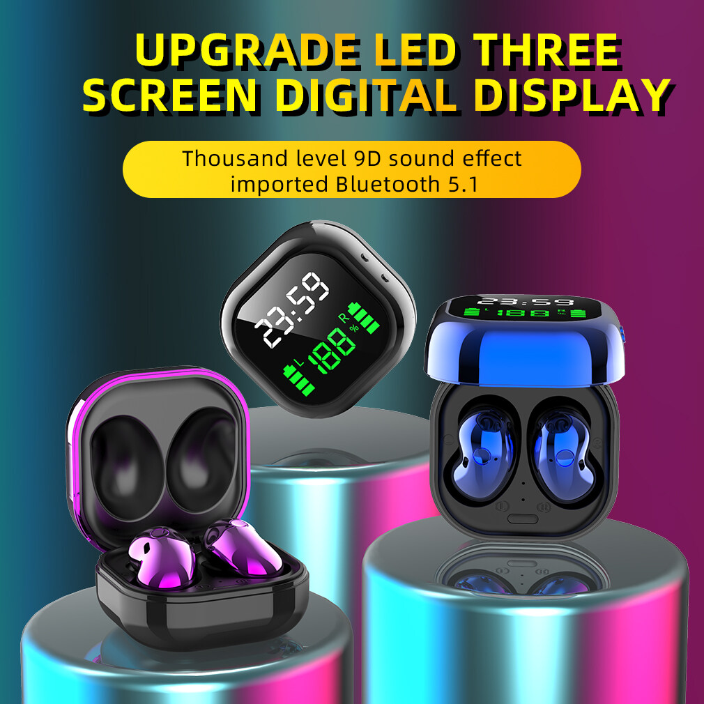 【Ready Stock】Vitog S6 Plus V5.1 Wireless Bluetooth Earphone with Mic/LED Display,Stereo Sport Wireless Earbuds for cellphone,HD Call Waterproof Bluetooth Headset for Samsung iphone Xiaomi Huawei Oppo 